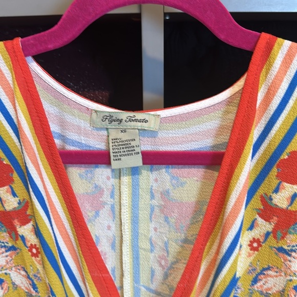 Flying Tomato Yellow and Red Tiered Wrap Sundress - Picture 2 of 3